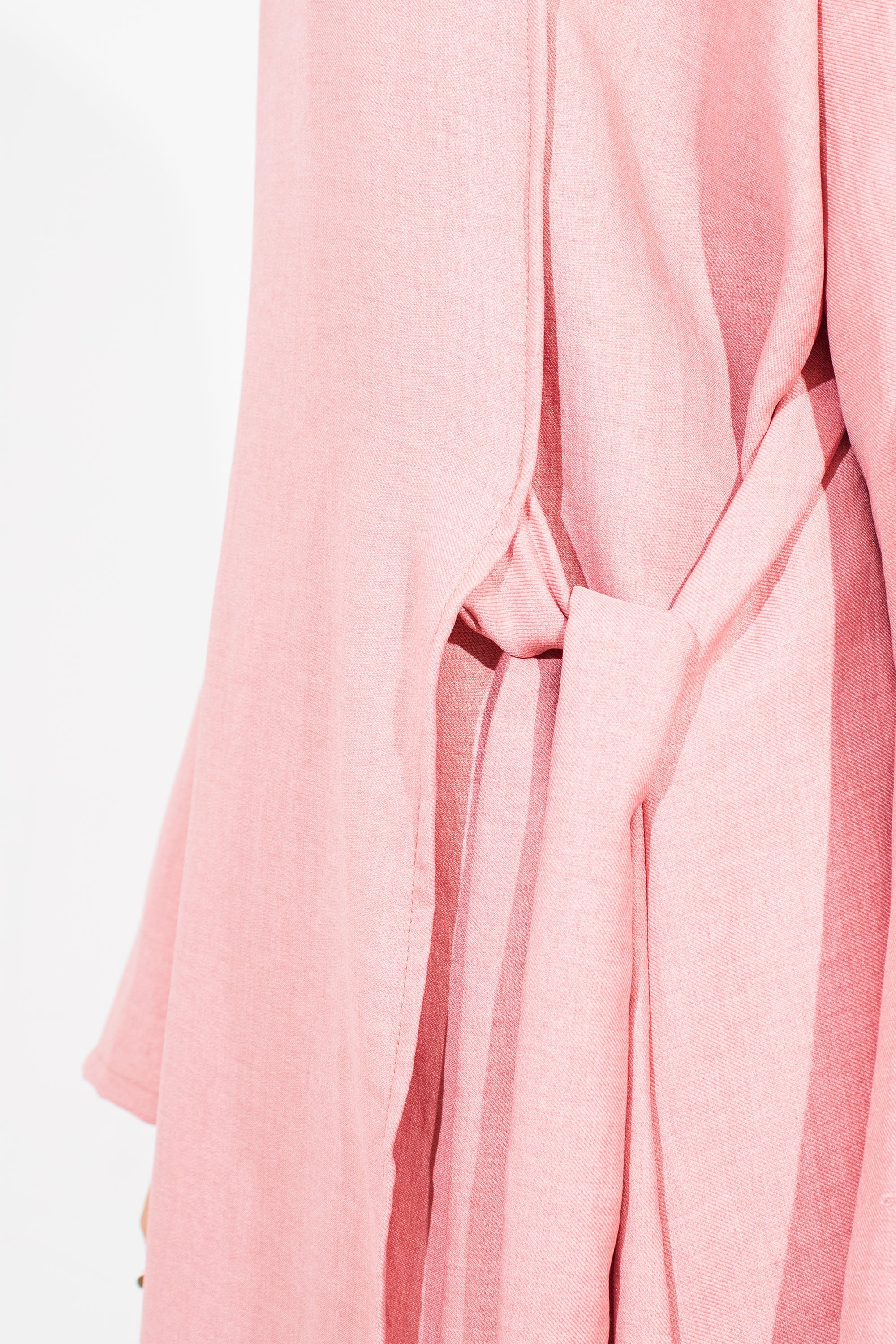 Blossom Pink Linen-Feel Side Wrap Abaya