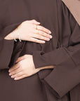 Mocha Brown Side Wrap Two-Piece Abaya