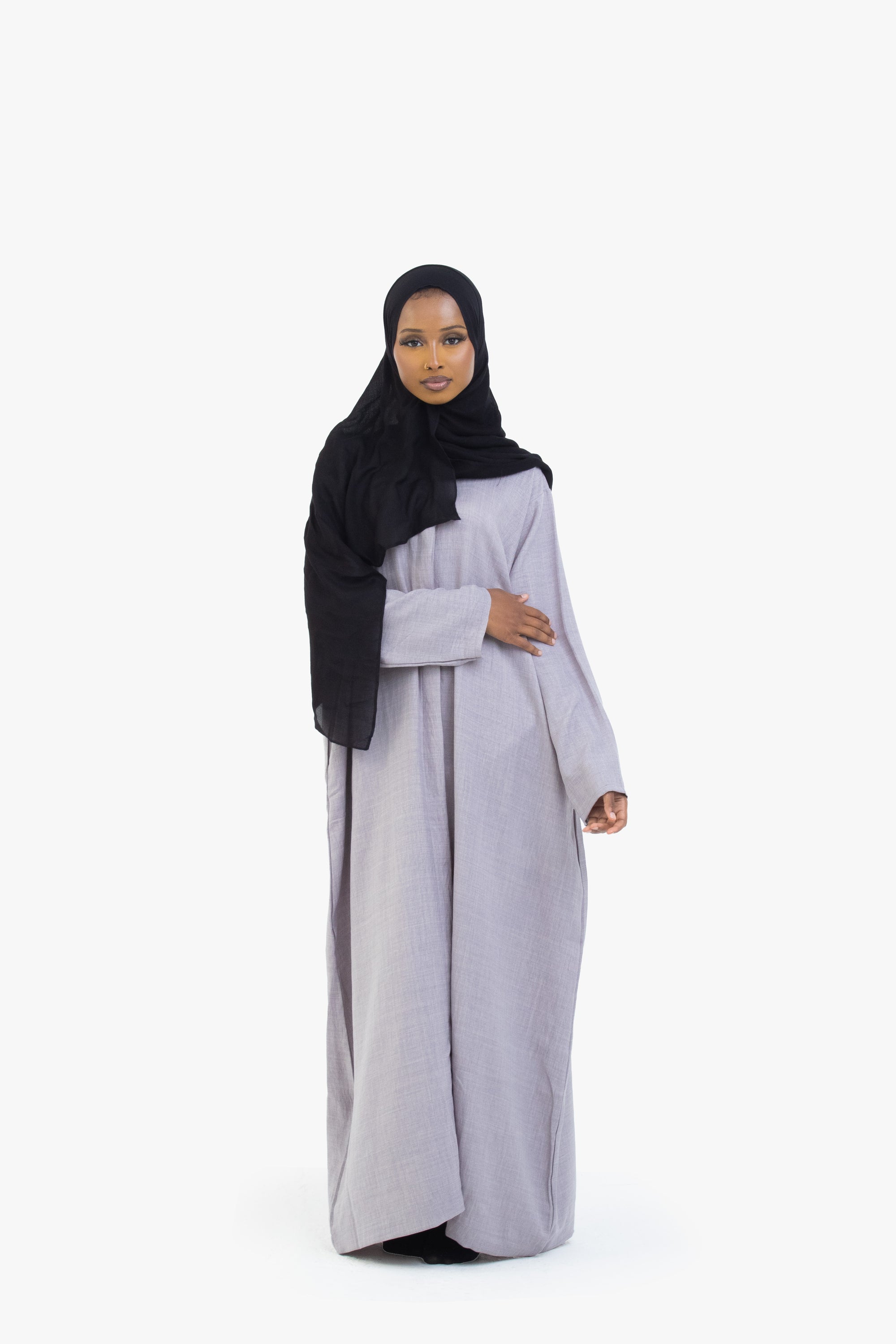Grey Mélange Long Shirt Abaya