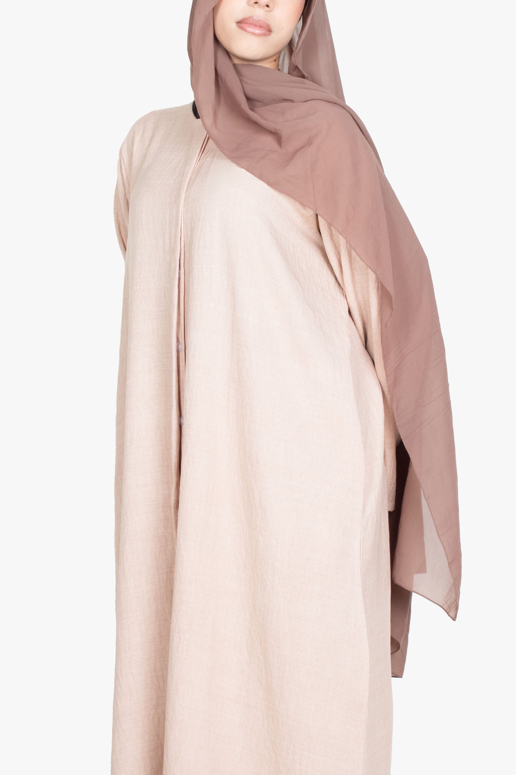 Beige Mélange Long Shirt Abaya