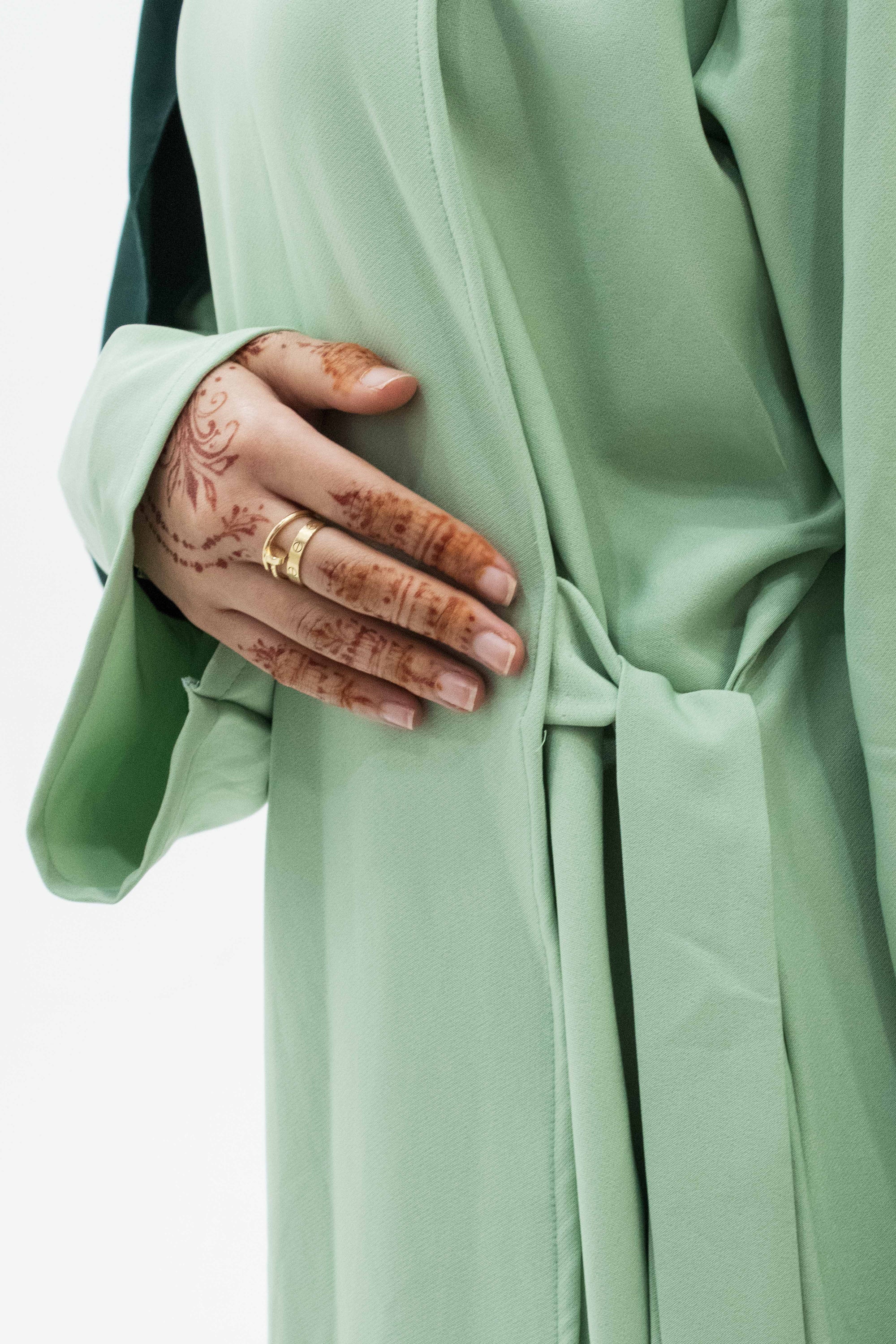 Pistachio Side Wrap Abaya