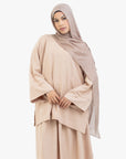 Beige Mélange Two-Piece Abaya