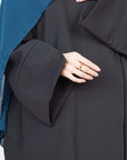 Black Side Wrap Two-Piece Abaya