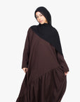 Mocha Brown Asymmetric Drop Waist Abaya