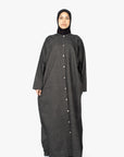 Black Denim Long Shirt Abaya