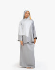 Light Grey Textured Two-Piece Abaya
