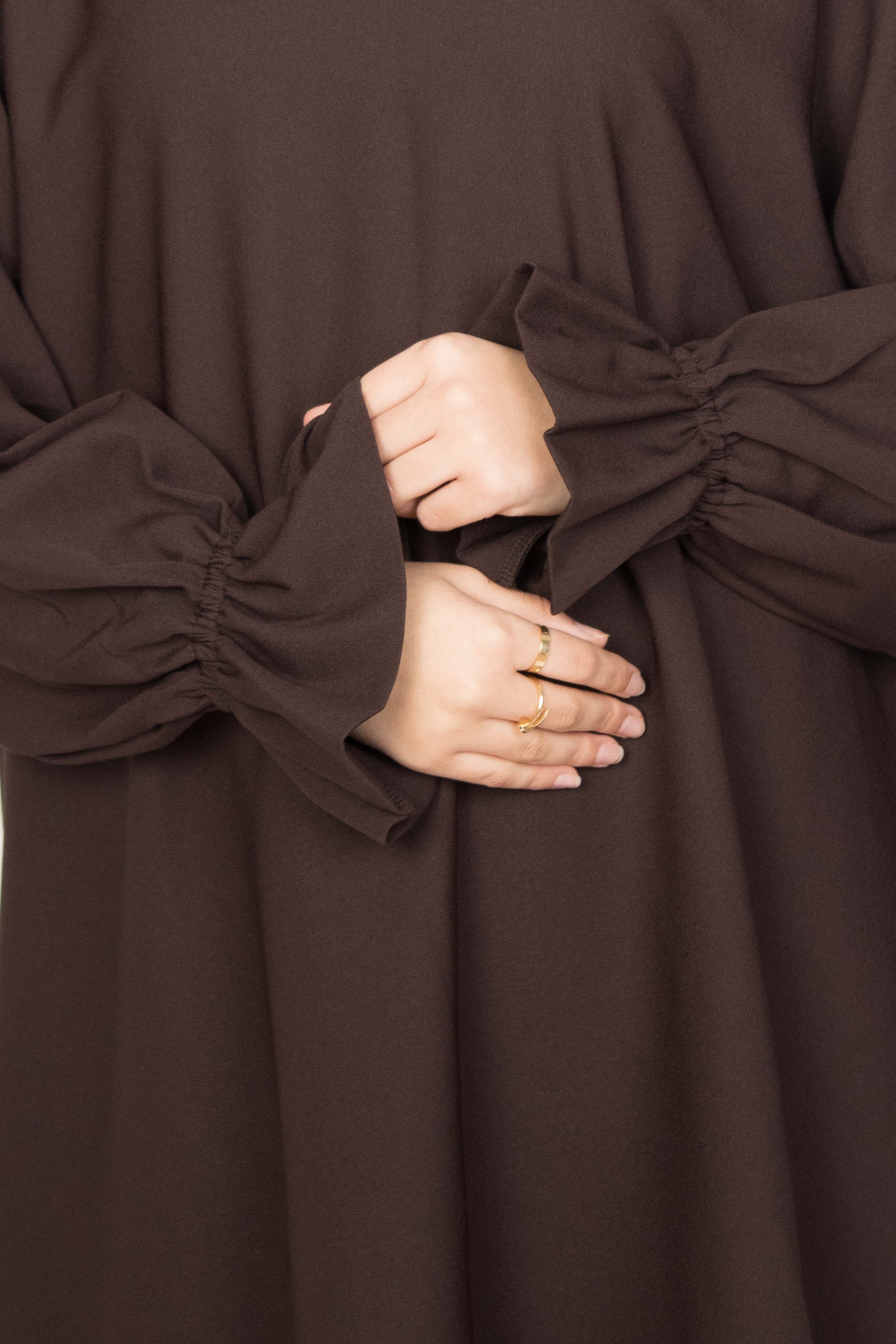 Mocha Brown Poet Sleeve Abaya