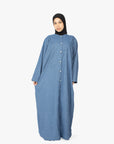 Navy Denim Long Shirt Abaya