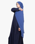 Navy Asymmetric Drop Waist Abaya