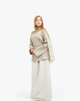 Soft Fern Textured Double Pleat Top