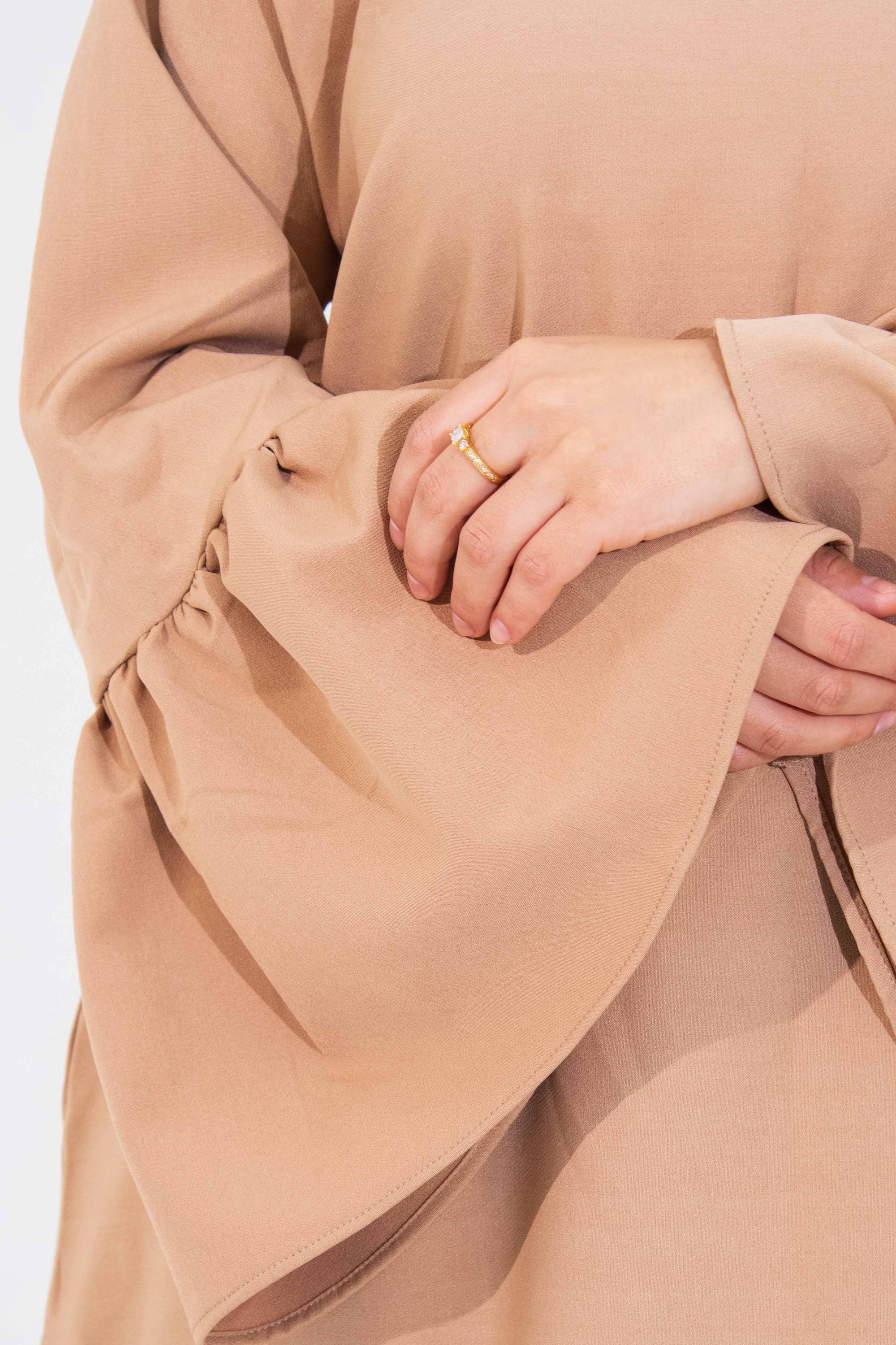 Coffee Bell Sleeve Abaya