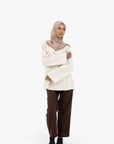 Brown Ribbon Linen Cotton Trousers