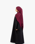 Black Bell Sleeve Linen Cotton Abaya