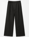 Black Ribbon Linen Cotton Trousers