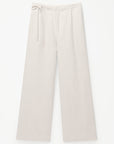 Beige Ribbon Linen Cotton Trousers