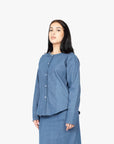 Navy Denim Round Neck Shirt