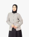 Grey Round Neck Blazer