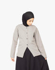 Grey Round Neck Blazer