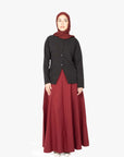 Burgundy Eight-Panel Skirt