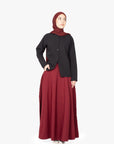 Burgundy Eight-Panel Skirt