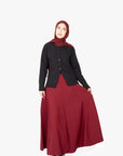 Burgundy Eight-Panel Skirt