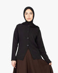 Black Round Neck Blazer