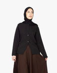Black Round Neck Blazer