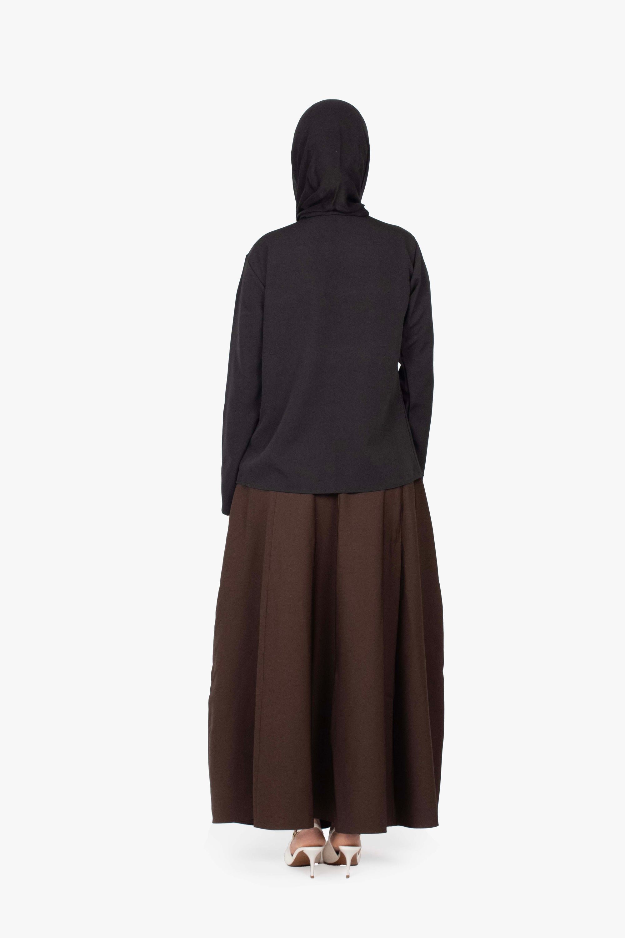 Mocha Brown Eight-Panel Skirt