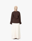 Mocha Brown Tulip Sleeve Top