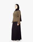 Khaki Tulip Sleeve Top