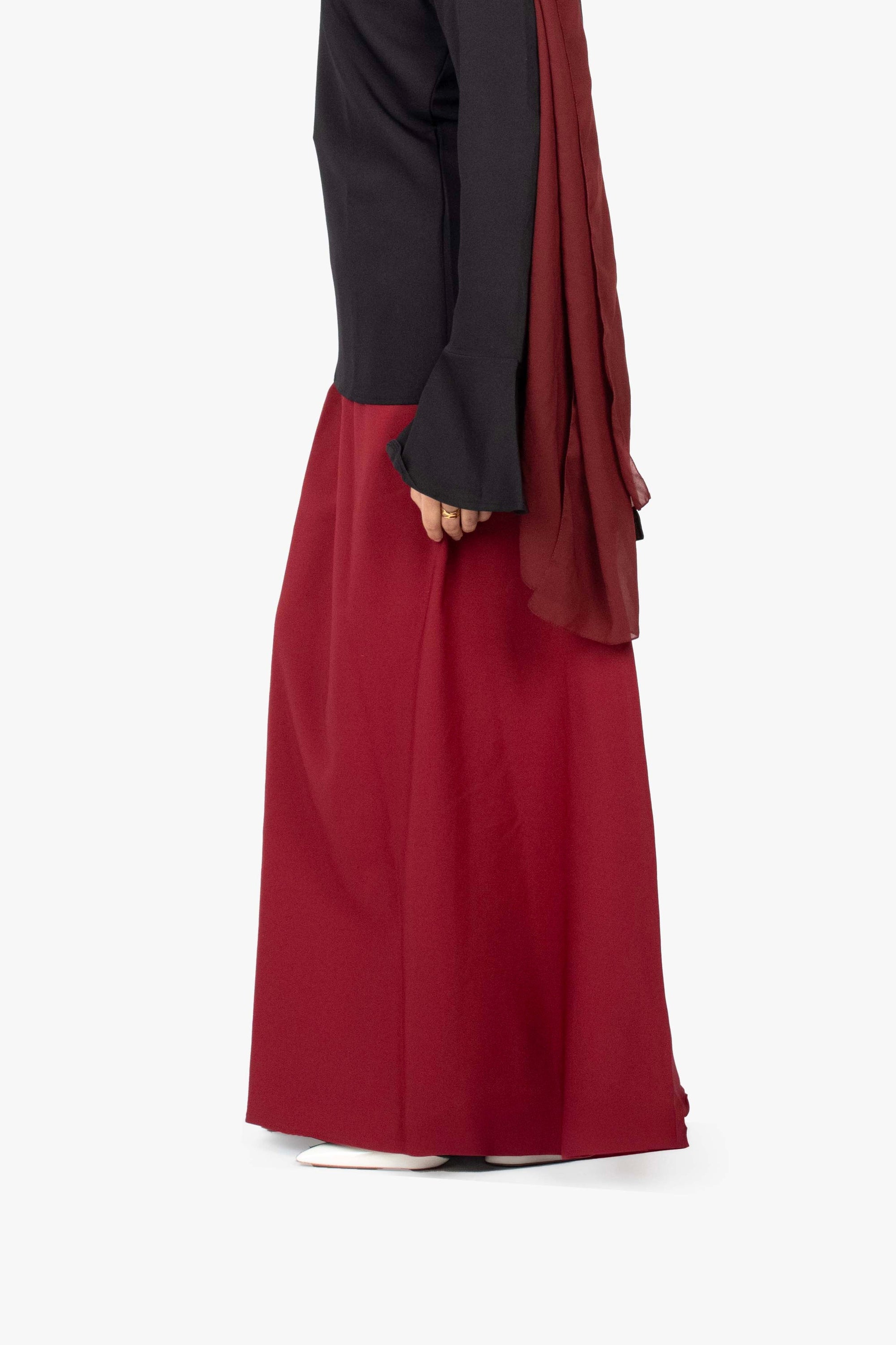 Burgundy Elasticated Skirt