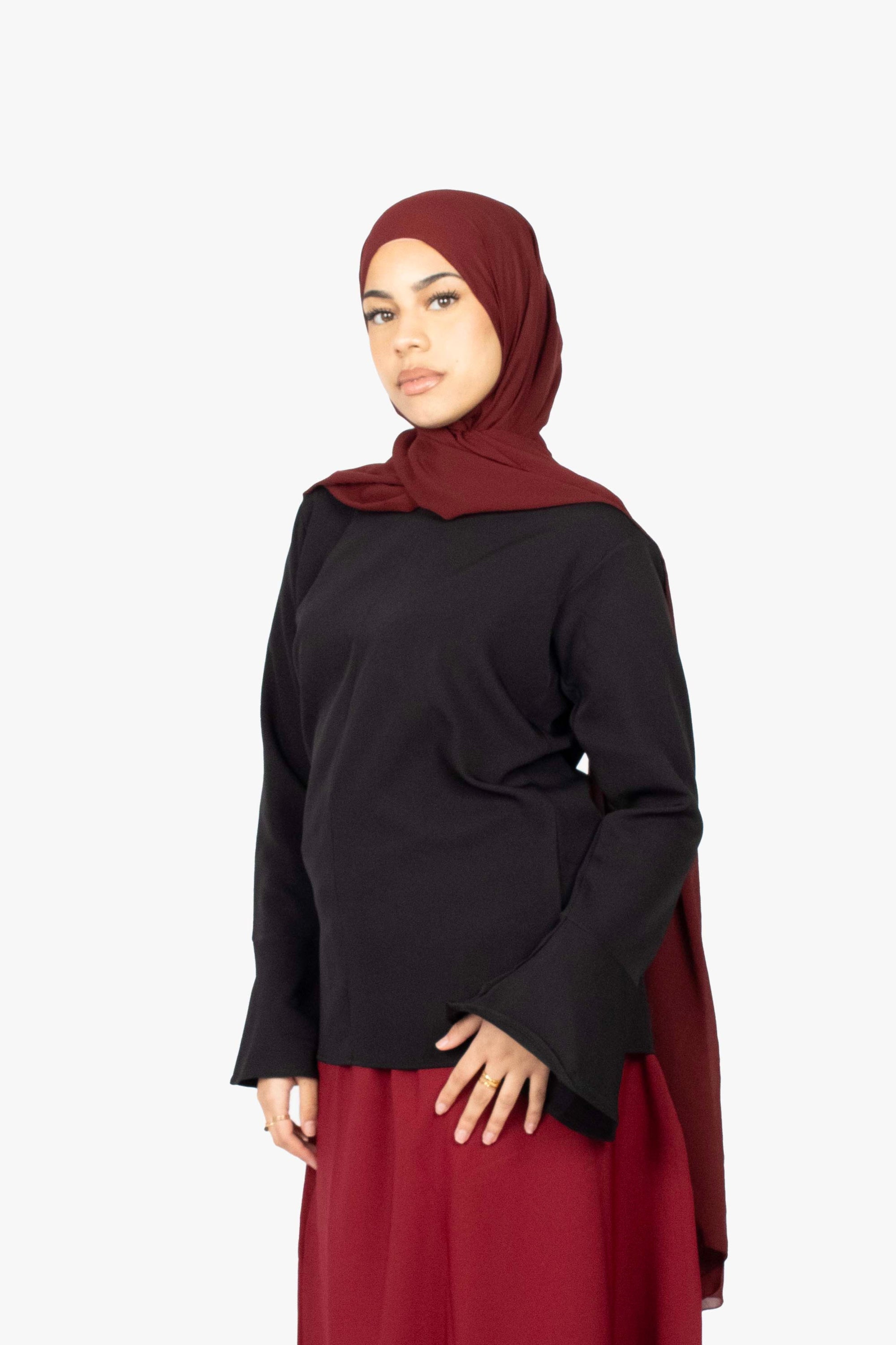 Black Tulip Sleeve Top