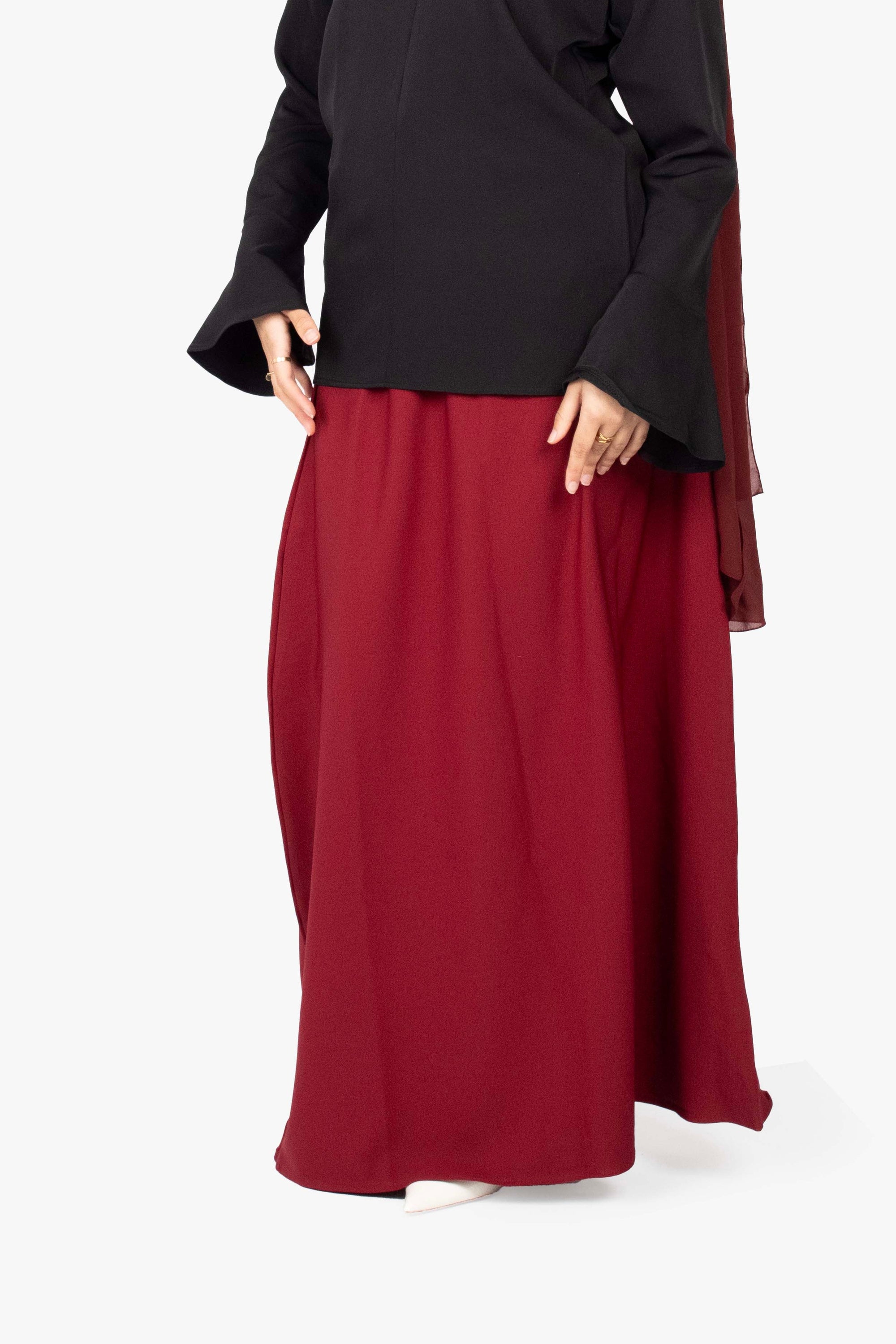 Burgundy Elasticated Skirt