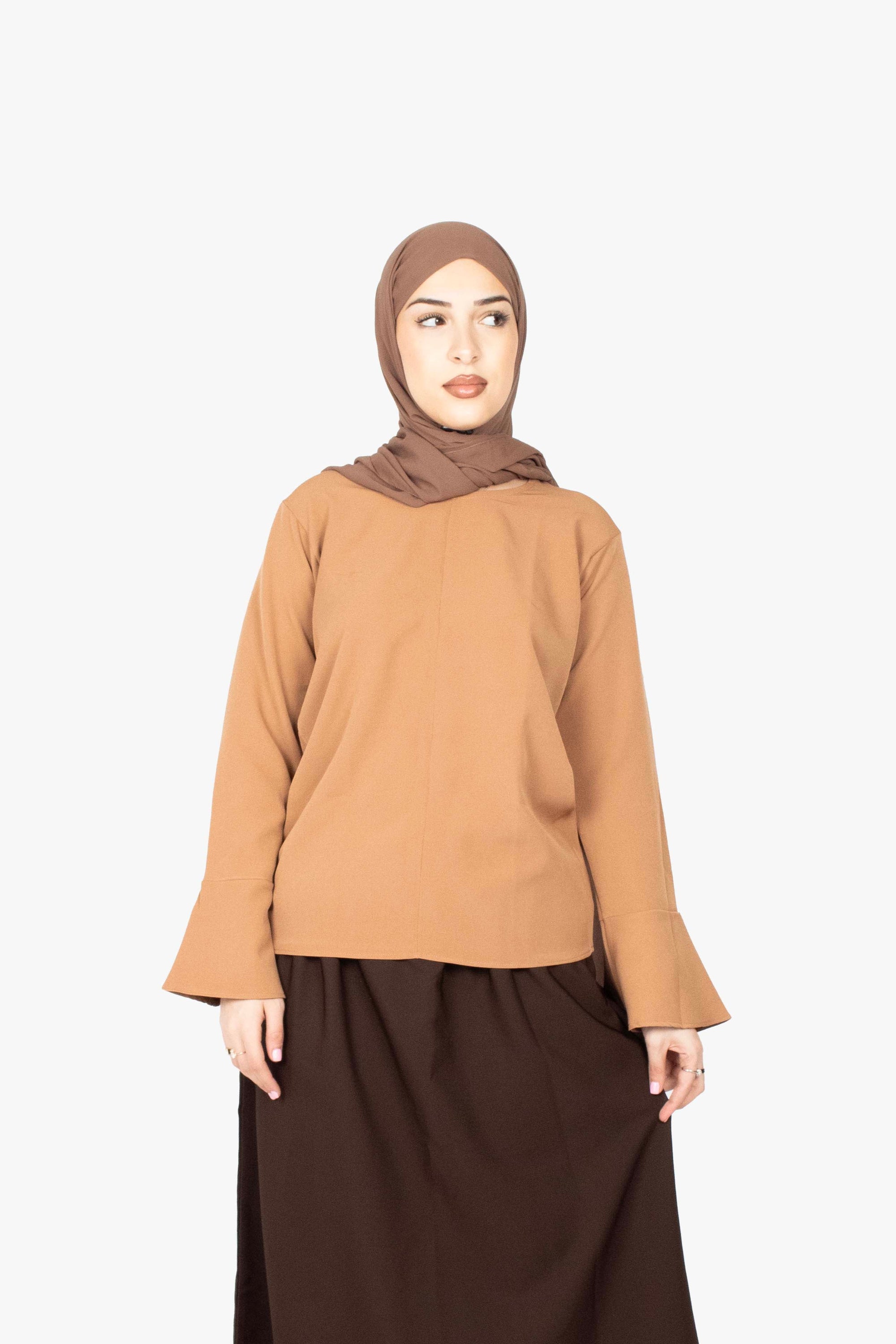 Caramel Tulip Sleeve Top