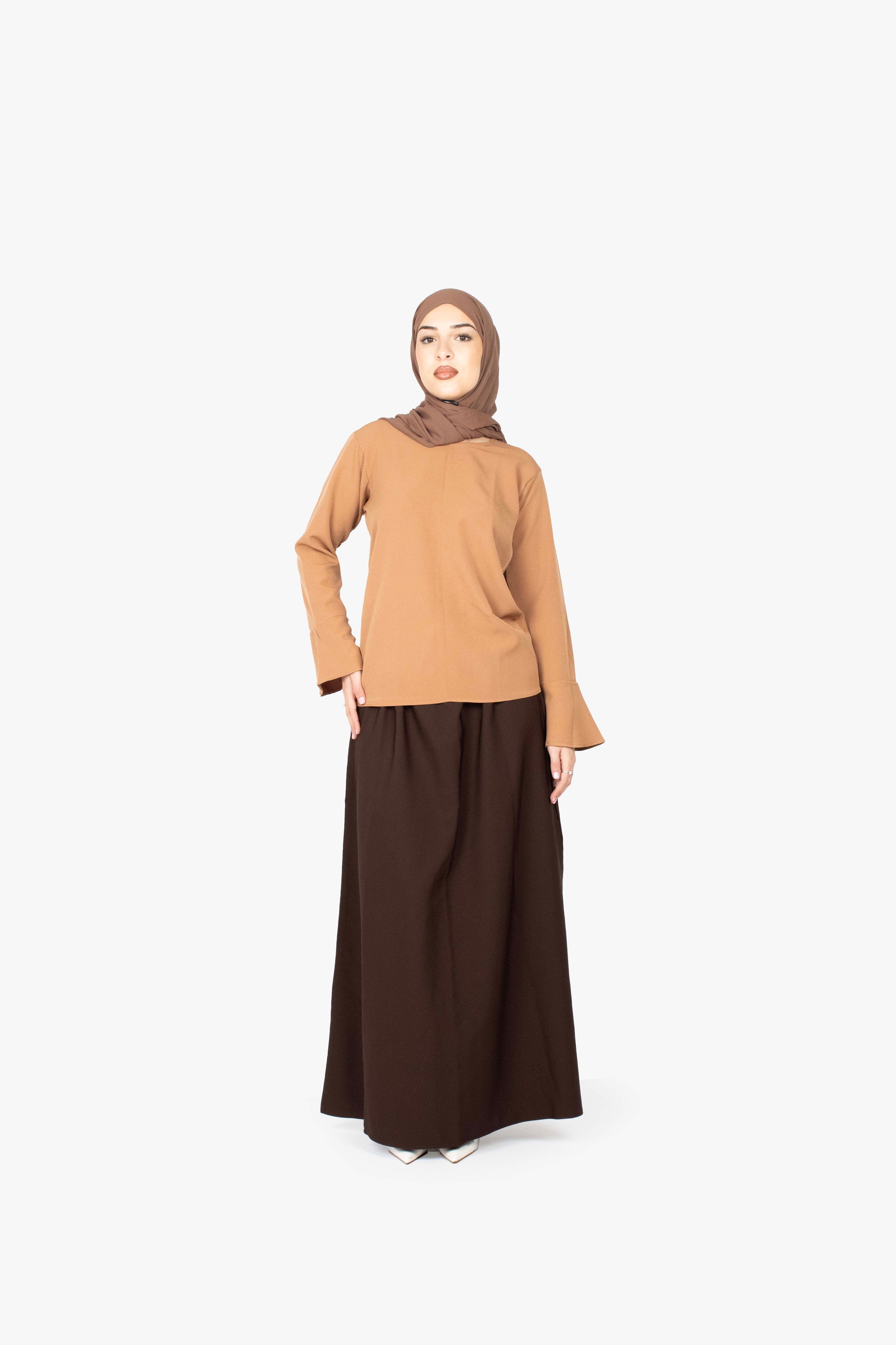 Caramel Tulip Sleeve Top