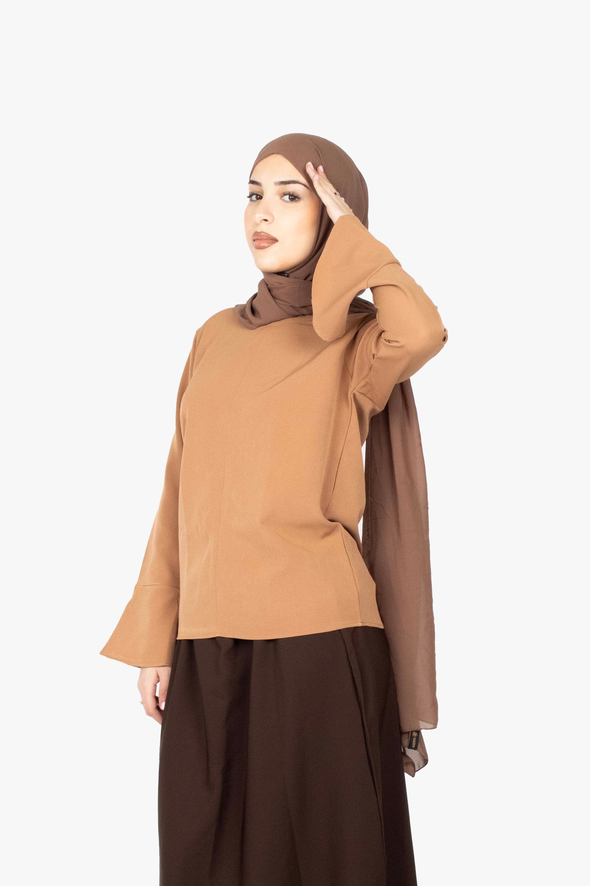Caramel Tulip Sleeve Top