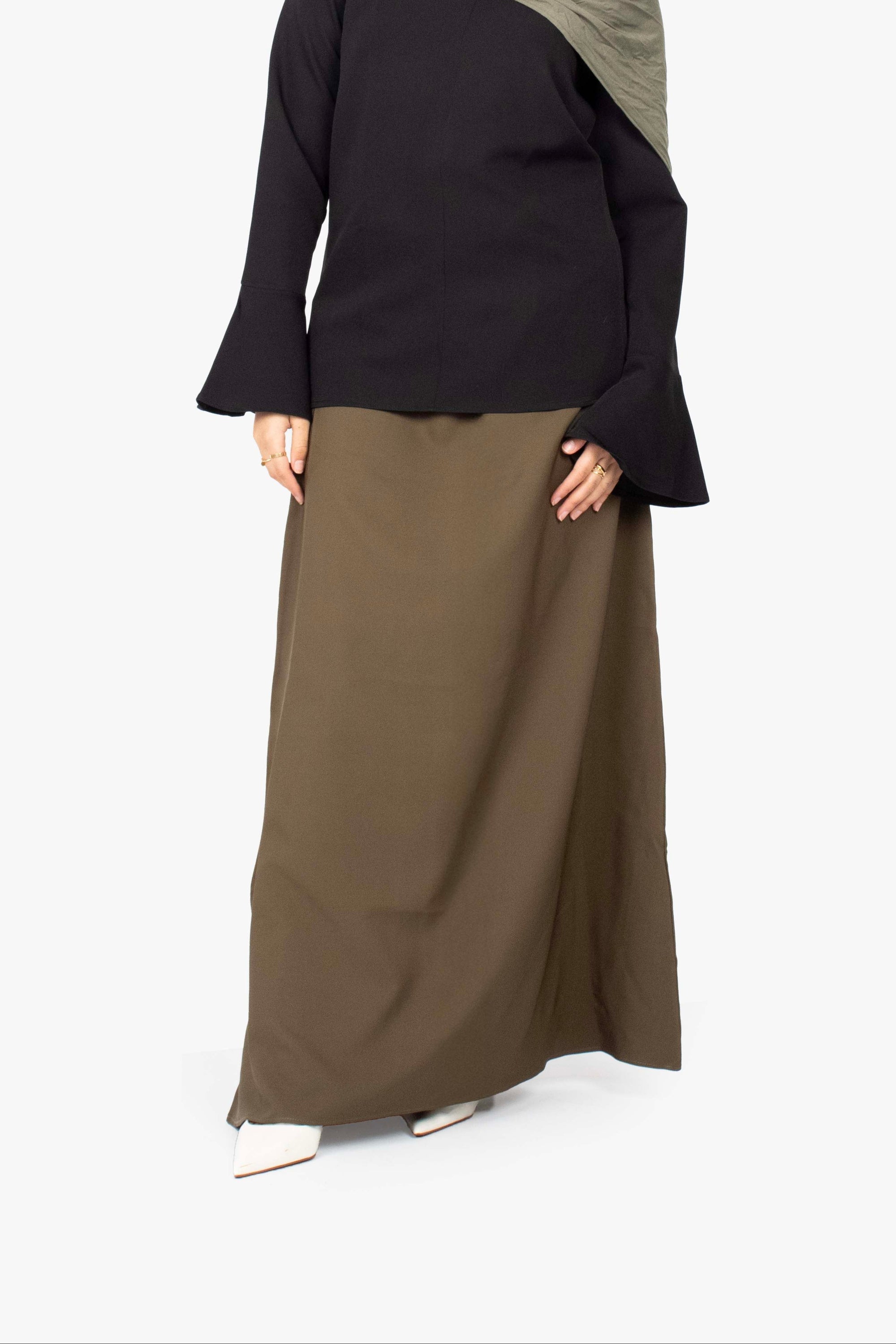 Khaki Elasticated Skirt