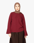 Burgundy Tulip Sleeve Top