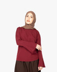 Burgundy Tulip Sleeve Top