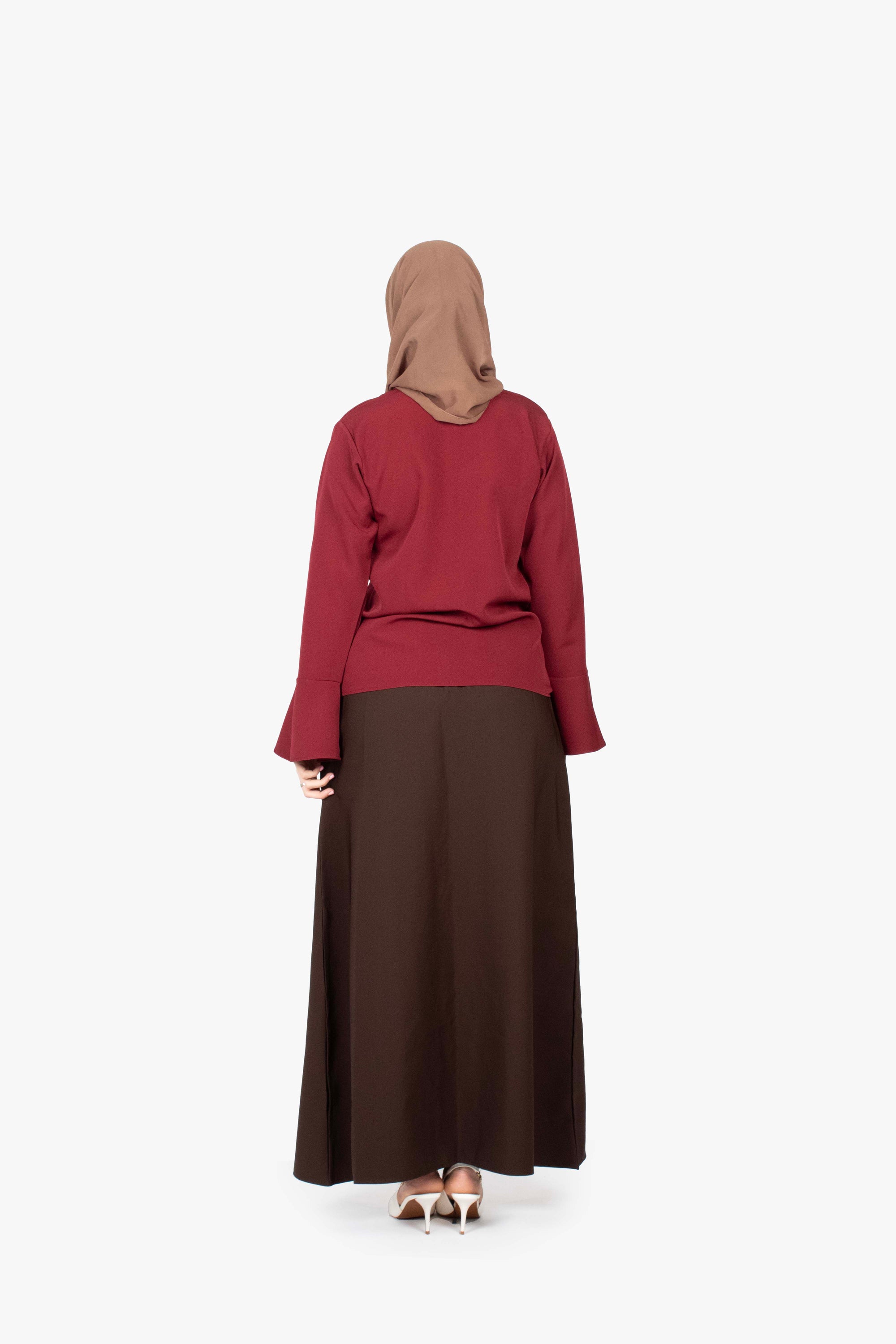 Burgundy Tulip Sleeve Top