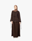 Mocha Brown Mélange Ribbon Kimono Top