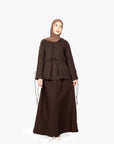 Mocha Brown Mélange Ribbon Kimono Top