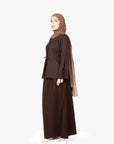 Mocha Brown Mélange Ribbon Kimono Top