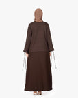 Mocha Brown Mélange Ribbon Kimono Top