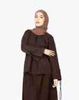 Mocha Brown Mélange Ribbon Kimono Top