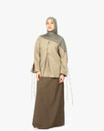 Khaki Mélange Ribbon Kimono Top