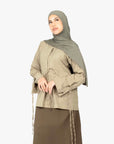 Khaki Mélange Ribbon Kimono Top