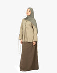 Khaki Mélange Ribbon Kimono Top