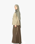 Khaki Mélange Ribbon Kimono Top