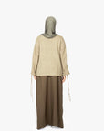 Khaki Mélange Ribbon Kimono Top
